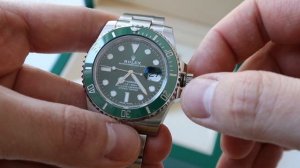 Как выставить время на часах на примере Rolex Submariner Hulk 116610 LV