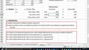 Análisis de sensibilidad usando Solver de Excel