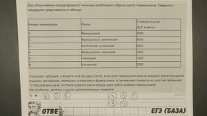 ? Для обслуживания международного семинара ... | ЕГЭ БАЗА 2018 | ЗАДАНИЕ 12 | ШКОЛА ПИФАГОРА