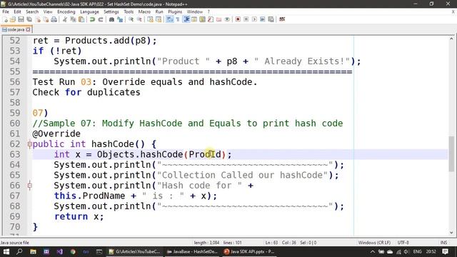 Java Collections - HashSet with equals and hashCode override | Java Tutorial Part 1 #022