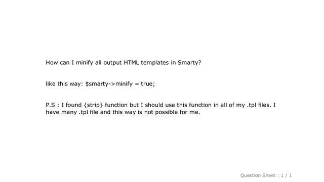 HTML : Minify HTML outputs in Smarty смотреть онлайн