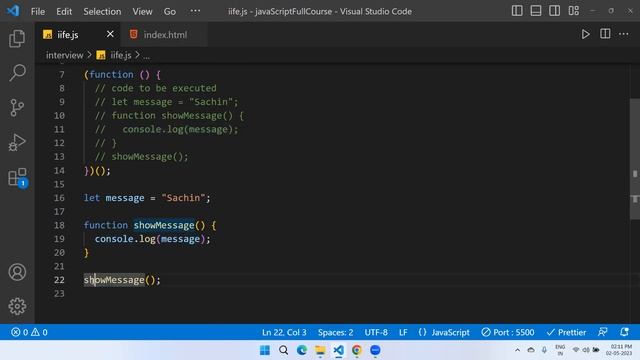 IIFE (Immediately Invoked Function Expression) in JavaScript in Hindi