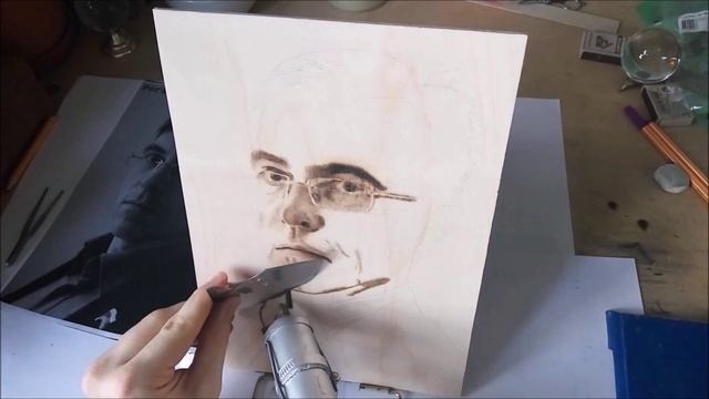 Картина с нуля. Пирография, выжигание по дереву. Портрет смотреть онлайн