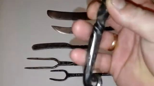 Кованые столовые приборы ручной работы! Барбекю приборы! смотреть онлайн