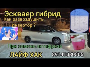 КАК убрать воздух с ИНВЕРТОРА ПРИ ЗАМЕНЕ АНТИФРИЗА В ГИБРИДЕ Тойота Эскваер, Ноах, Вокси 89141030505