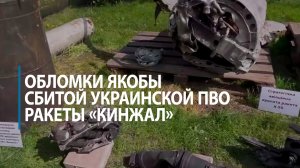 В Киеве показали обломки якобы сбитой украинской ПВО ракеты «Кинжал»