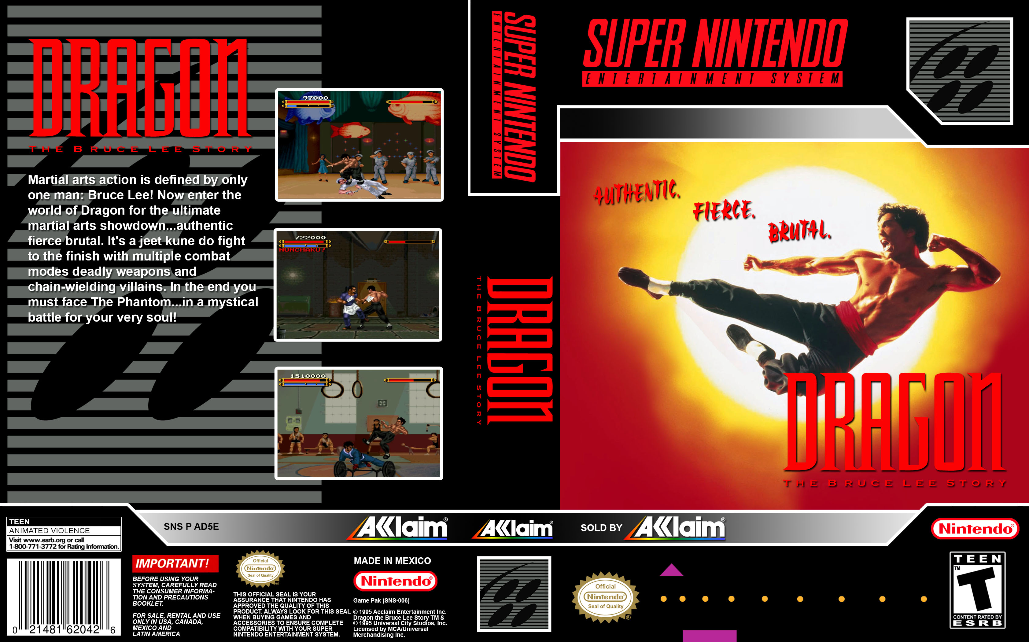 Super Nintendo (Snes) 16-bit Dragon The Brus Lee Story Полное Прохождение