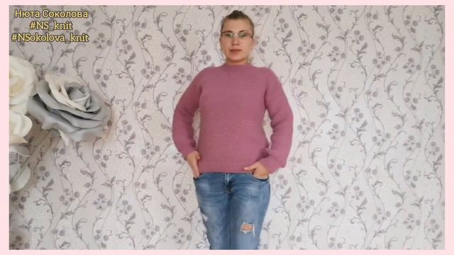 Самый простой джемпер спицами. Вязание спицами новичок. Свитер платочной вязкой МК.