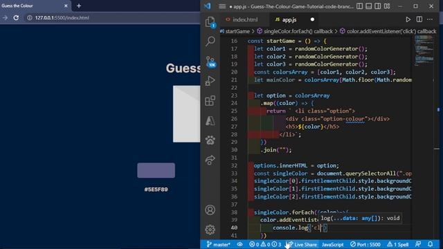Javscript Project || Guess the Colour Game