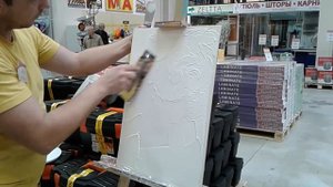 Нанесение декоративной штукатурки Decorum Multieffet d-2 эффект вьюга