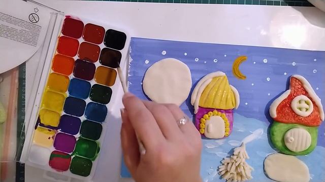 Зимний пейзаж ч. 2 (лепим из соленого теста) смотреть онлайн