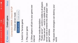 Как создать свой сервер в Terraria/ios