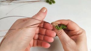 Работы из бисера. 1часть. Сувенир. Дерево из бисера. Сосна, бонсай. Мастер класс для начинающих.