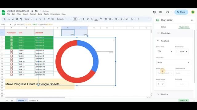 Google Sheets | Make a Progress Chart #todolist  #googlesheets  #charts  #spreadsheet  #tutorial