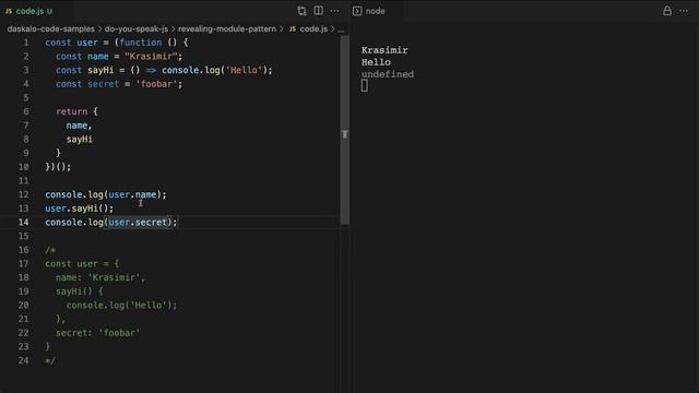 Do you speak JavaScript? / Revealing module pattern