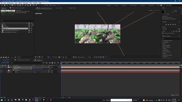 How to render animated grass inside element 3D II Tutorial II After effect смотреть онлайн