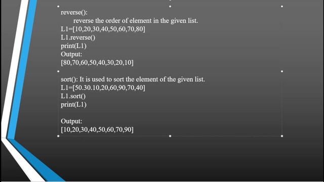 Python list Built in Functionpart3|pop()reverse()|sort()|sorted #pythontutorialforbeginners #python