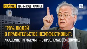 "90% людей в правительстве неэффективны": Академик Нигматулин – о проблемах в экономике