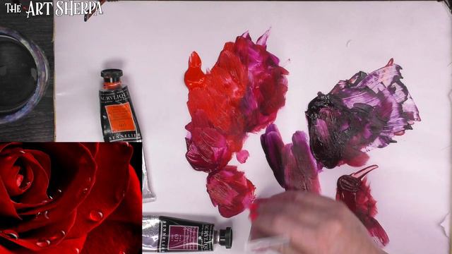 Realistic Red Rose with Dew Drops Easy Acrylic painting tutorial step by step Live Streaming