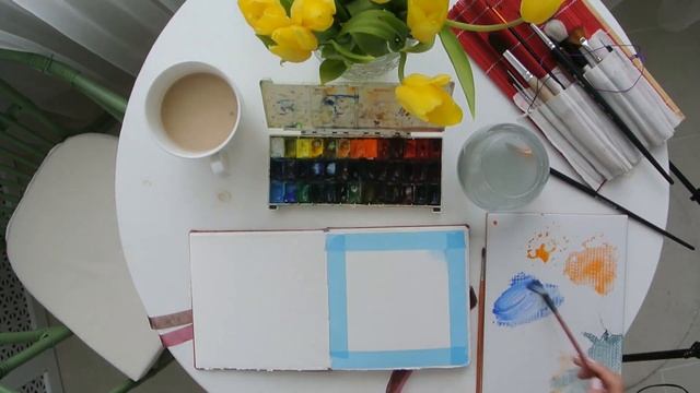 Акварельный скетч. Вечерний туман. смотреть онлайн