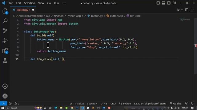 Create Button with kivy | Python kivy app development | Python for Android |  Bangla | Part-4
