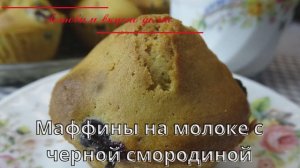Маффины на молоке с черной смородиной
