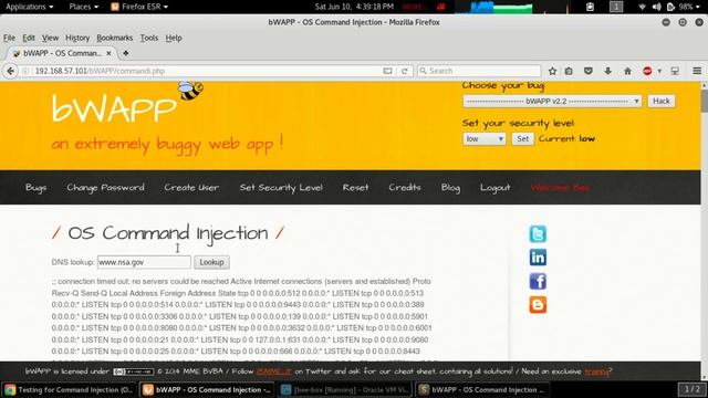 bWAPP - OS Command Injection