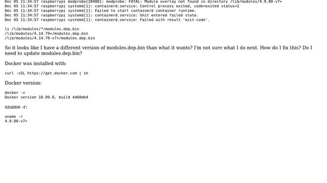 Raspberry Pi: Docker Daemon fails to run - containerd will not start смотреть онлайн