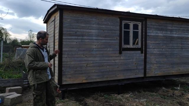 Отзыв #90 Бытовка_ передвижение с заменой фундамента _ Дмитрий, п. Чисмена