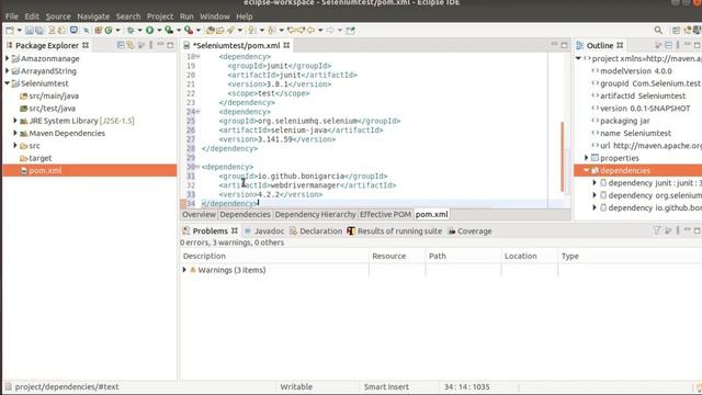 How to write first Selenium script with java Maven and Webdriver manager-No driver required (Hindi)
