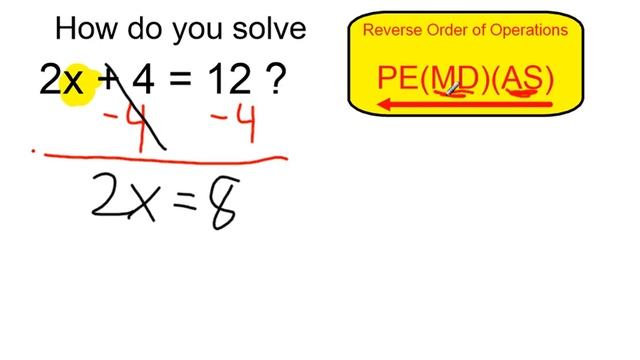Solve 2x + 4 = 12 смотреть онлайн