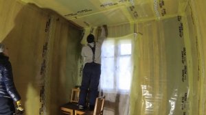 Пароизолируем стены Delta Dawi GP и проклейка швов скотчем Delta