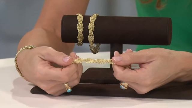 14K Gold 8" Braided Woven Rope Design Bracelet, 6.8g with Jennifer Coffey смотреть онлайн