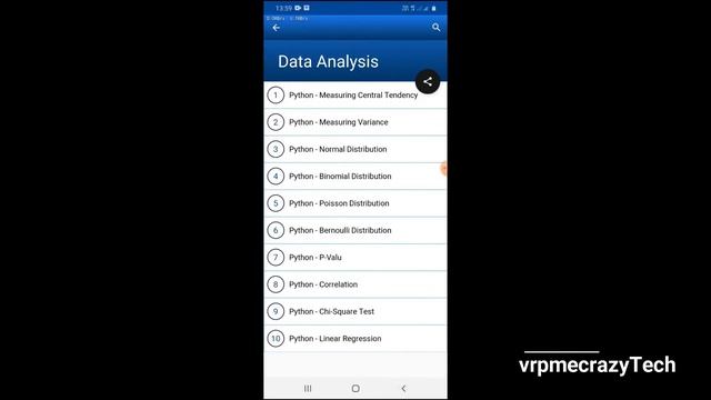 Learn data science with python : Android app