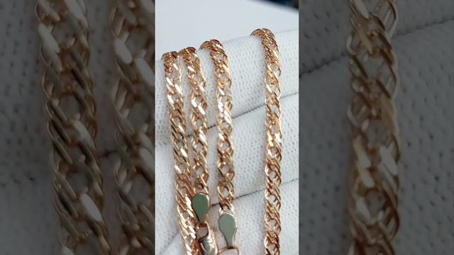 Золотая цепь Тройной ромб с лазерной огранкой. 10,26 грамма полновесная. 55см. смотреть онлайн