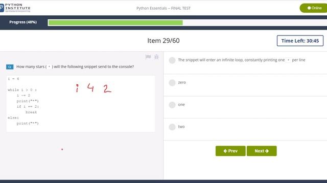 Python Essentials Final Test with explanation