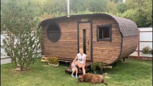 Отзыв заказчика о бане бочке Танк 5х3