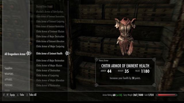 Chitin Armor of Eminent Health (Heavy Armor) смотреть онлайн