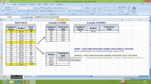 Excel 2007, 2010 : SUMIF () and SUMIFS () Function to sum a range with single and multiple criteria