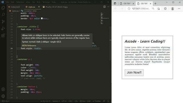 Compleat CSS Font-Property Tutorial || Ascode || CSS: 08