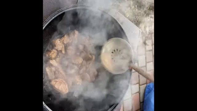 Плов в казане. Ферганский плов