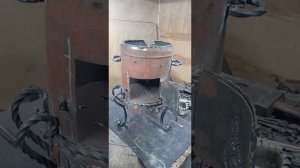 Печь для казана из газового балона.