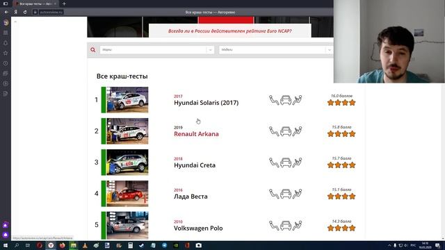 Все краш тесты Авто Ревю смотреть онлайн