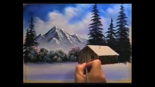 Mountain Cabin (9 x 12) Small water mixable oil painting sketch смотреть онлайн