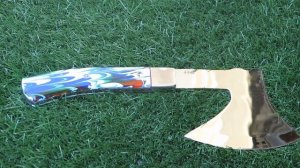 DKC-6045-JS-440c Yanna Axe Jungle Swirl 440c Stainless Blade DKC Knives Custom Hand Made