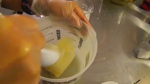 Making Lanolin, Oats, Cocoa butter and goats milk soap (unscented)