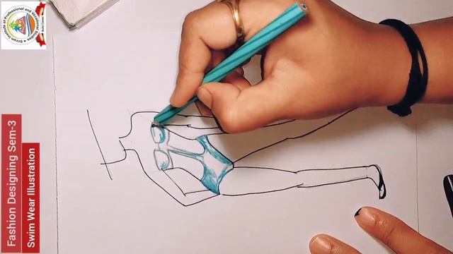 How to draw swim wear| Fashion design смотреть онлайн