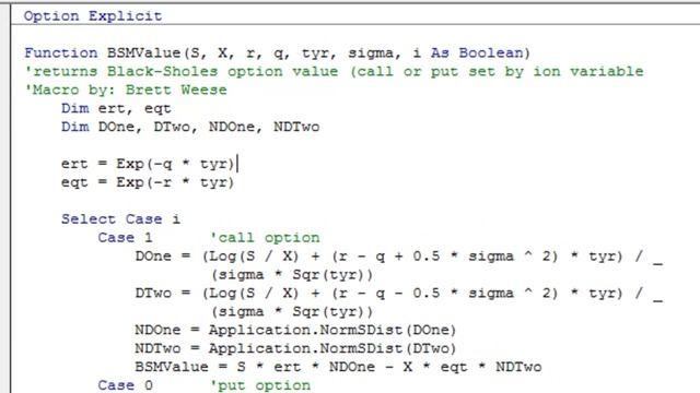 Excel VBA - Black-Scholes Function смотреть онлайн