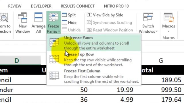 Rows Columns Freeze කරමු | Excel Sinhala Tutorials - 9