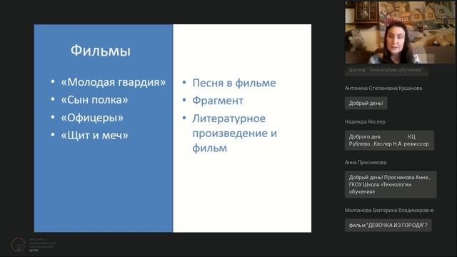 Ученические конференции по просмотренным фильмам прочитанным книгам в дистанционном формате